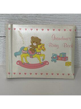 Vintage Russ Grandmas Brag Book Precious Memories Photo Album Rocking Horse Bear